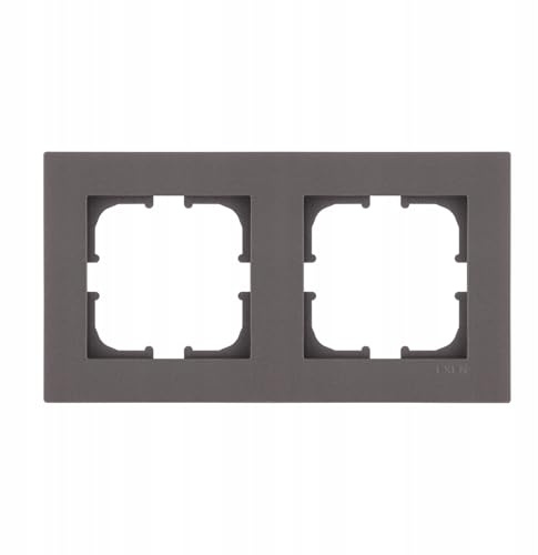 EXEN - Serie KARELL Rahmen 2-fach für Lichtschalter und Steckdose - Panel für Wandlichtschalter und Steckdosen - Mocha - 154mm - K102/10E