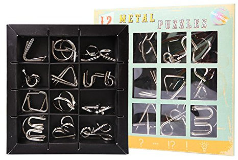 Gracelaza 12 Piezas Juguetes Mágicos de Alambre de Metal Set - 3D Rompecabezas Brain Teaser Puzzle - IQ Inteligencia Juguete Educativo - Juego Niños y Adolescentes