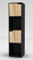 Bibliothèque cubique en bois Urbnliving avec portes, Black Bookcase and Oak Door, 4 Cube