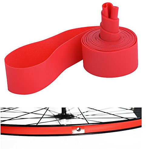 Dilwe Fahrradreifen Liner, PVC Rote Fahrradfelgenstreifen Felgenband für 20 Zoll 24 Zoll 26 Zoll 700C Reiträder(26inch)