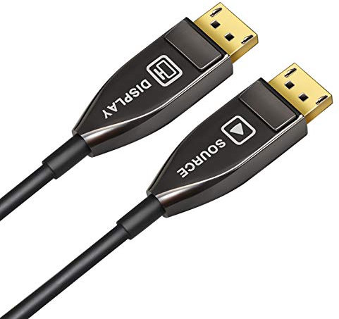 Jeirdus Fiber DP to DP Cable Male to Male 32Gbps High Speed 8k@60HZ 4K@140HZ, DP 1.4 Display Port for Big Game HDTV Projector, PC Host, Graphics Card 6 Meters