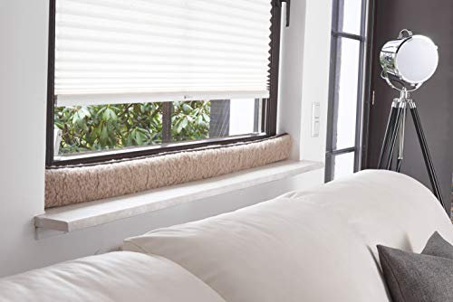 K. & N. Schurwolle 551 Schurwoll-Zugluftstopper für Fenster 100 cm, Hellbraun