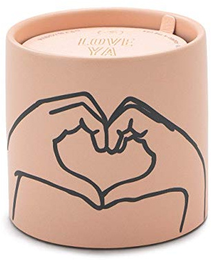 Paddywax Scented Candles in Matte Ceramic Impressions Collection Artisan Candle, 5.75-Ounce, Love Ya