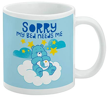 Care Bears Bedtime Bear My Bed Needs Me Keramik-Kaffeetasse für Kaffee, Tee und heiße Getränke, 325 ml, Weiß