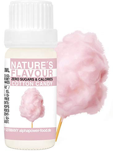 Flavour Drops Zuckerfrei ZUCKERWATTE, 100% natürliches liquid Lebensmittel Aroma I Backaroma, Quark und Shake - Geschmack zum Tropfen, füssig Flavdrops