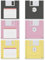 Panorama Paquet de 12 Sous Verres en Vinyle Disquettes 10x10cm