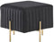 Beliani Pouf schwarz 45 x 45 cm goldene Metallbeinen Samtstoff Dayton