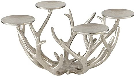 BOLTZE Kerzenleuchter Kerzenhalter Geweih Borgfjell Silber Aluminium vernickelt
