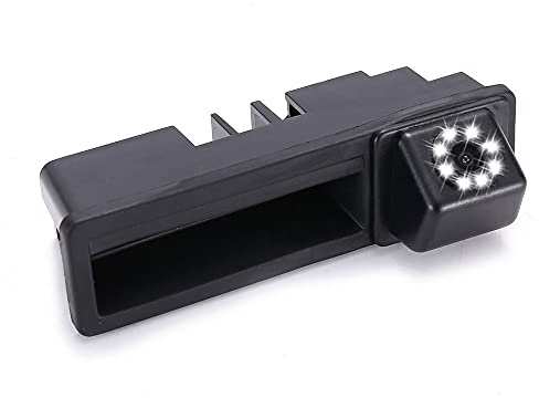 Wasserdicht Nachtsicht Auto Kofferraum Griff Rückfahrkamera mit 8 LEDs Rückansicht Rückfahrkamera Ersatz für Audi A1 A3 A4 A4L S4 S5 A6 A6L A8 RS6 Q7 RS4 Avant Qauttro (LS01678=110mmX32mm)