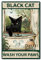Letrero de Chapa de Metal con Cita Divertida para Baño de CREATCABIN, Letrero Vintage de Gato Negro para Lavarse las Patas, para Baño, Cocina, Cafetería, Decoración de Pared, 8 x 12 pulgada