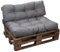 bananair - Palettenkissen Outdoor Set - Bequem, Robuster, UV-beständiger & Wasserabweisender - Ideal für Europaletten, Palettenmöbel (1 Sitzkissen 120x80 cm + 1 Rückenkissen 120x40 cm, Grau)