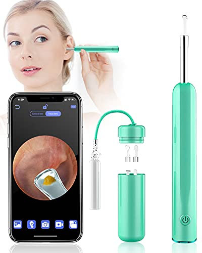 Ear Wax Remover-OVIFM Ear Cleaner Otoscope,D10 HD Ear Wax Removal Kit with 6 LED Lights and 8 Ear Spoons,Ear Cleaning Kit Ear Wax Camera with Storage Box for iPhone,iPad & Android Smart Phones