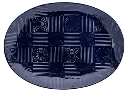 Maxwell & Williams DR0453 Platte oval, 41 x 30 cm – Serie Arc – Indigoblau Keramik glatt in attraktiver Geschenkbox