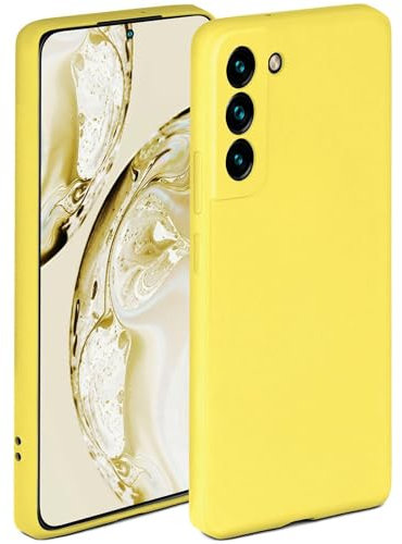ONEFLOW Soft Case für Samsung Galaxy S22 Hülle aus Silikon mit Kameraschutz, Silikonhülle mit erhöhtem Schutz fürs Display, Backcover Schutzhülle, weiche Handyhülle, Gelb