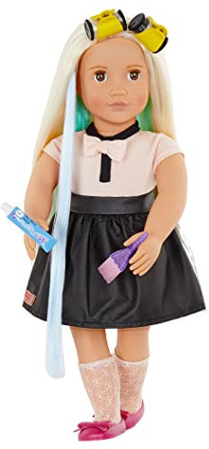 Our Generation – Haarstyling-Set – Puppenzubehör (46 cm) – Haartrockner, Haarspangen, Haarverlängerung – Fantasiespiel – Spielzeug für Kinder ab 3 Jahren – Highlight My Day