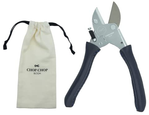 Chop Chop Bloom Premium Gartenschere, Pflanzenschere, Blumenschere - Blue Poppy | 100% in Deutschland produziert | Hochwertig, langlebig und ergonomische mit handgenähten Ledergriffen | 1st.