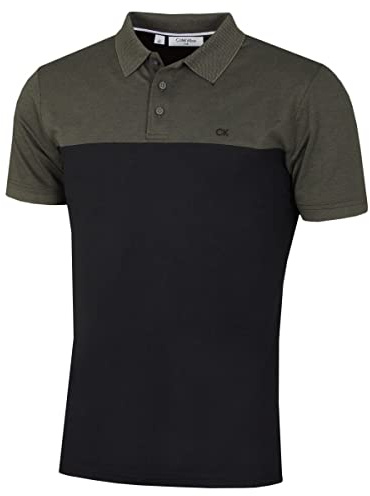 Calvin Klein Mens Colour Block Lightweight Breathable Golf Polo Shirt