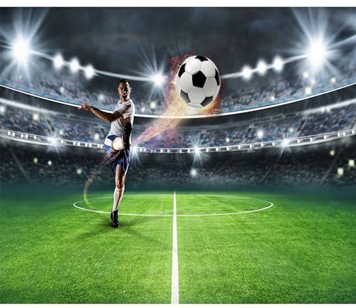 murando - Vlies Fototapete Fußball 250x175cm - Foto Tapete Schlafzimmer Wohnzimmer Vliestapete XXL Motivtapeten Bildtapete 3d Effekt Wand Dekoration - Fussballstadion für Kinder i-C-10043-a-a