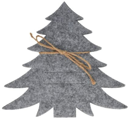 Besteckhalter Tannenbaum Filz Grau oder Schwarz Weihnachten Deko 18cm H 4 Stück, Farbe:Grau