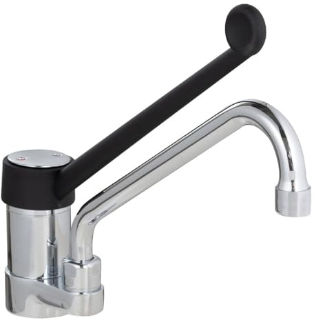 GastroHero Einloch Geschirrwaschbrause, Messing 1LMBT/E_PROFI | Mischbatterie, Kalt- und Warmwasser, Tischmontage, Höhe 287 mm, Wasserhahn 300 mm, Made in Europe