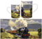 Purely Home Steam Locomotive Mug - Industrial Train Countryside Scene Gift/Present for Enthusiasts