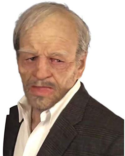 Bagima Réaliste Tête Chauve Homme Masque Masques en Latex Visage Humain Halloween Latex Vieil Homme Visage Halloween Déguisement Tête pour Couvre-chef (Couleur assortie52)