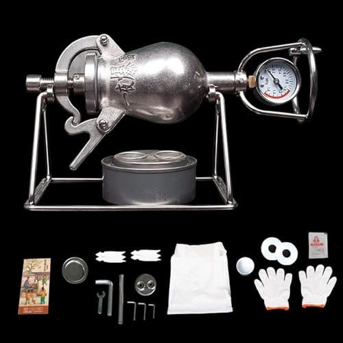 Hot Air Popcorn Machine, Chinese Traditional Popcorn Maker,High Pressure Popcorn Maker, Stainless Steel Fire Heating Popcorn Popper, for Home Party,Small 100ml