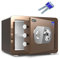 Sicherheits-Safe Box, Tresore kleines Zuhause, Stahl feuerfest, einbruchsicher und manipulationssicher, mechanisch, große Kapazität, Aufbewahrungsbox, einfach zu bedienen, 3 Größen, Braun