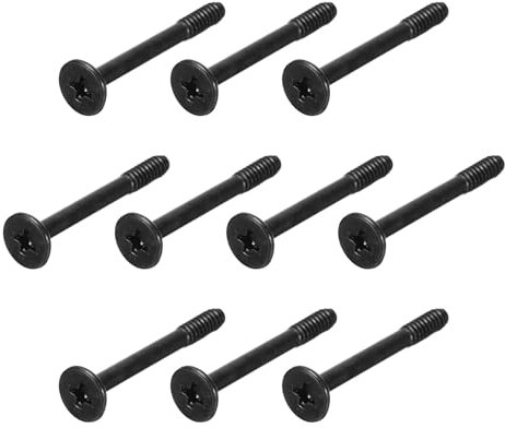 sourcing map 60PCS Computer Case Fan Screws 1.18L PC Reducing Vibration Screws Housing Radiator Screws for Fans Cooling Components, Flat Nail Head, Black