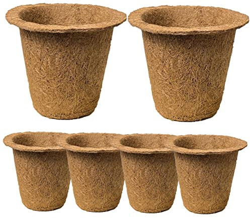 POPETPOP 6stücke Coir Ernährungstöpfe Biologisch Abbaubare Blumentöpfe Für Garten Und Büro Für Pflanzen Blumen Und Gemüse Aus Nährstoffreichem Kokosmaterial