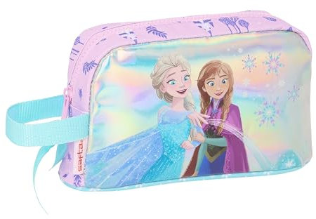 Safta FROZEN COOL DAYS - Porta Desayunos Térmico, Termo, Portatodo, Calidad y Máxima Resistencia, Porta Comida, Recreo, 21.5x6.5x12 cm, Color Violeta/celeste