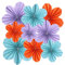 Zercart Paper Flowers Decoration for Wall,Paper Floral Backdrop Decoration Blue Flower Party Decorations Paper Fans,Hanging Paper Fans Decoration，9 Pieces Paper Fans Blue Party Classroom Decoration