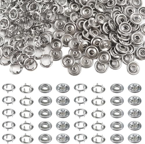 TOAOB 50 Set Edelstahl Druckknöpfe kit 9,5mm Jersey Druckknöpfe Edelstahl Nähzubehör Buttons Knöpfe zum Annähen Für DIY Sewing Craft Basteln Kleidung Taschen Handgemaakt Kleding Repareren
