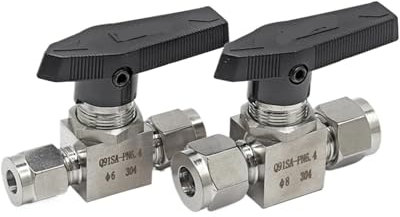 1 Stück Kugelhahn 6 8 10 12 14 mm 1/8 1/4 3/8 1/2 Rohr Edelstahl 304 Hochdruck- und Hochtemperatur-Ferrulen-Kugelhahn(Size:4mm)