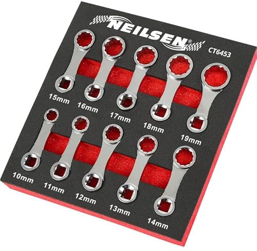 Torque Wrench Spanner 12 Point Adaptor Set 3/8 Drive Metric 10pc 10mm - 19mm