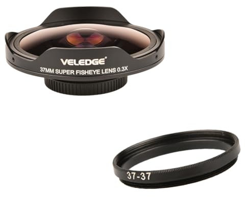 XJKLBYQ Fisheye Lens Adapter 37mm 0.3X HD Ultra Wide Angle Adapter Ring Camera Accessories, Camera Lens Adapter Ring