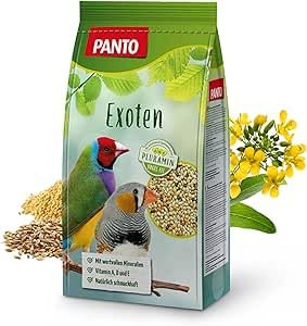 PANTO Exotenfutter mit Pluramin 1 kg – für Finken, Saaten ohne Nüsse | Feine Saatenmischung ohne Nüsse – artgerechtes Ziervogelfutter für Finken & andere exotische Vögel