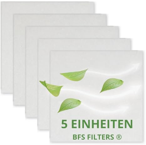 BFS Filters Pack mit 5 Ersatzfiltern kompatibel mit Lüfter Lunos LUGA-S 2/GBF 2/GVF 2/ZSKA 2. Luftfilter, Abmessungen 90x90 mm, Filter G2