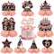 21st Birthday Table Decorations for Her - Rose Gold Party Honeycomb Centerpieces Cake Toppers Supplies, 17 Pieces Cheers to 21 Years Vintage 2004 Decor Happy 21st Birthday