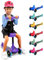 SereneLife Scooter, Roller Kinder 3 Jahre, Tretroller Faltbar als Dreirad Kickboard Höhenverstellbar mit LED-Rädern für Jungen & Mädchen, Indoor & Outdoor, Kickscooter Breit, Leicht & Stabil, Klappbar