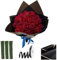 Bouquet de Roses à Paillettes, 20pcs Fleurs de Rose Rouge conservées, 9,5 Pouces Brillants Brillants Roses avec Tige, Rubans d'emballage et Papier d'emballage pour Anniversaire, Engagement, Mariage