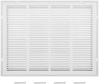 VEVOR Rejilla de Filtro de Aire de Retorno, Se Adapta a la Abertura del Conducto de 60,5 x 45,5 cm de Ancho, Filtro no Incluido, para Pared, con Recubrimiento en Polvo, 67,6 x 52,5 x 4 cm, Blanco