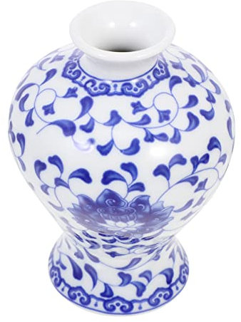 VALICLUD Vase Céramique Peint Main Style Chinois Antique Bleu Vase Décoratif pour Fleurs pour Maison Bureau