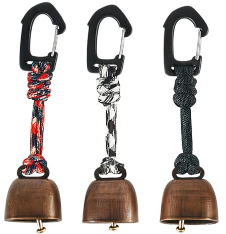 KIRZAX Confezione da 3 campane resistenti agli orsi, campane resistenti agli orsi per l'escursionismo, campane rumorose resistenti agli orsi, fischietto di sicurezza per il campeggio,Colore casuale