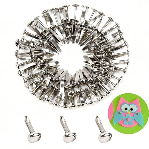 xinxinlovee Pack of 100 Mini Brads Pattern Bag Clips Round Head Clips Metal Round Head Clips Scrapbooking Brads Pattern Clips for Office Paper Letter Clips Crafts DIY