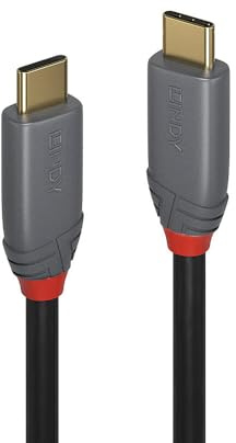 LINDY 36908 5m USB 3.2 Typ C Kabel, 10Gbit/s, 100W PD, Anthra Line