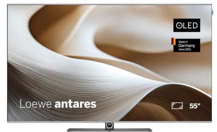 LOEWE Antares 55 OLED Smart TV – 55 Zoll 4K Ultra HD Fernseher, Dolby Vision IQ, Dolby Atmos, HDMI 2.1, 144 Hz Gaming, Dual Channel Recording, Streaming TV, Made in Germany