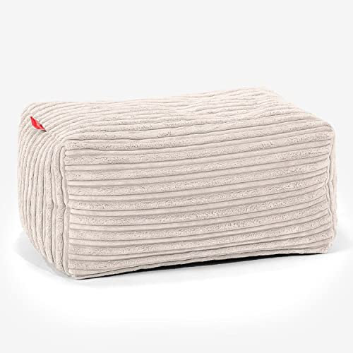 Lounge Pug Kleiner Fußhocker Pouf, Elfenbein Cordstoff, Sitzpouf, Pouf Sitzsack Hocker Wohnzimmer