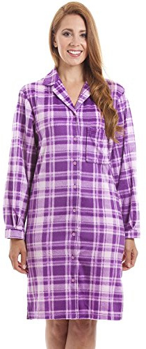 Camille Ladies Long Sleeved Nightdress-Womens Nightwear - Nightie with Button Front Fastening
