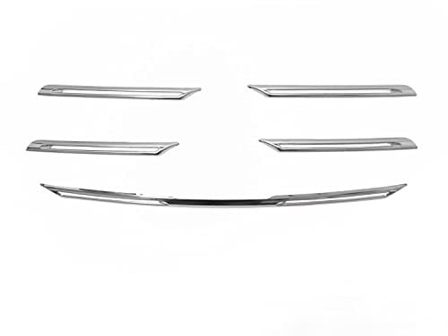 OMAC Kühlergrill Leisten Grillleisten kompatibel mit Renault Megane 2015-2020 Chrom Silber 5x
